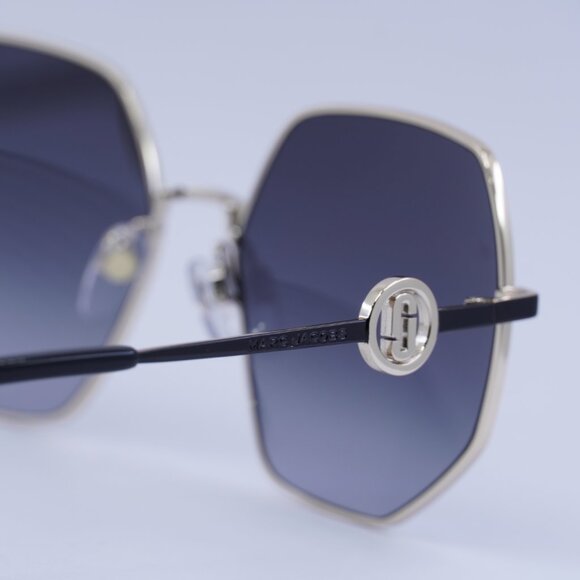 Marc Jacobs MARC 730/S 0RHL 9O Sunglasses Gold/Black Geometric Frame,Grey Lenses - Picture 5 of 9